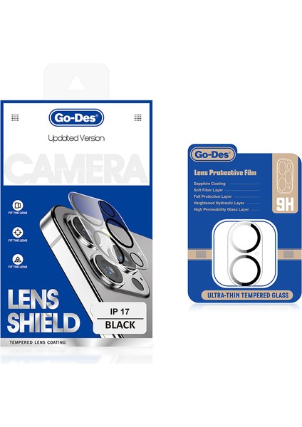 iPhone 17 Uyumlu Go Des Lens Shield Cl-14 Kamera Lens Koruyucu Şeffaf