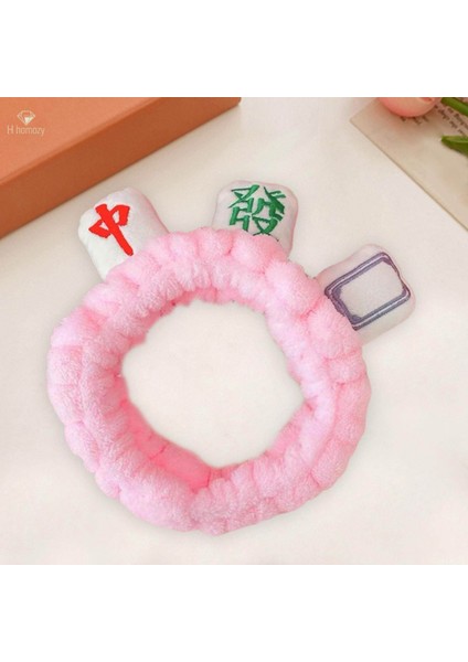Mahjong Makyaj Spa Kafa Bandı Kozmetik Yüz Yıkama Için Elastik Peluş Saç Aksesuarları, Pembe (Yurt Dışından) fiyatları