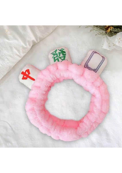 Mahjong Makyaj Spa Kafa Bandı Kozmetik Yüz Yıkama Için Elastik Peluş Saç Aksesuarları, Pembe (Yurt Dışından) modelleri