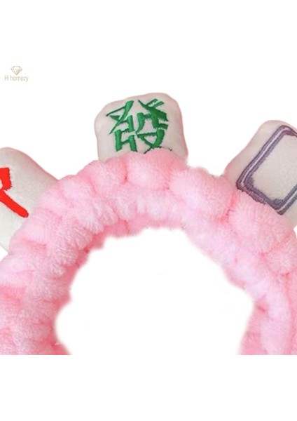 Mahjong Makyaj Spa Kafa Bandı Kozmetik Yüz Yıkama Için Elastik Peluş Saç Aksesuarları, Pembe (Yurt Dışından) fırsatları
