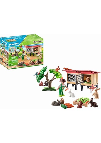 71252 Country Tavşan Kafesi, Çiftlik Hayvanı Oyun Setleri, Sürdürülebilir Oyuncaklar, Eğl