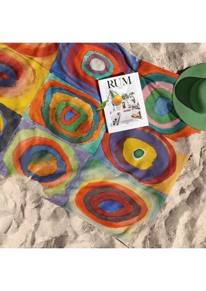 Color Study, Squares With Concentric Circles Plaj Havlusu fiyatları