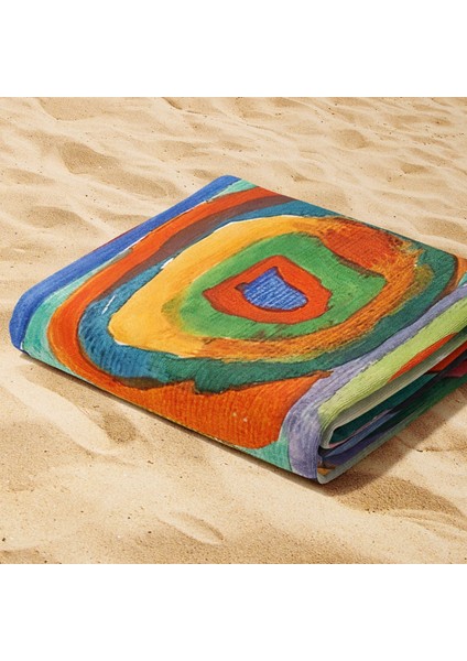 Color Study, Squares With Concentric Circles Plaj Havlusu modelleri
