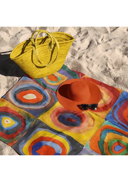 Color Study, Squares With Concentric Circles Plaj Havlusu