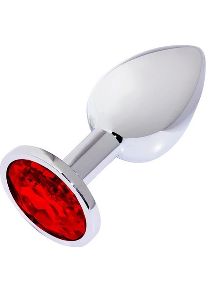 Premium Kırmızı 7 cm Elmas Taşlı Metal Anal Plug Çikolatalı Kayganlaştırıcı Seti - Gizli Gönderim fiyatları