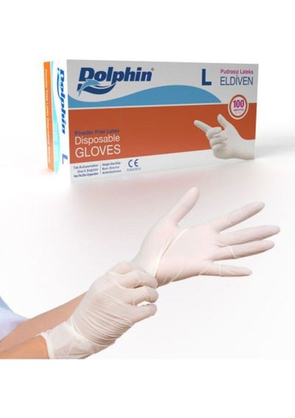 Latex Pudrasız Eldiven (L) 100LÜ Paket