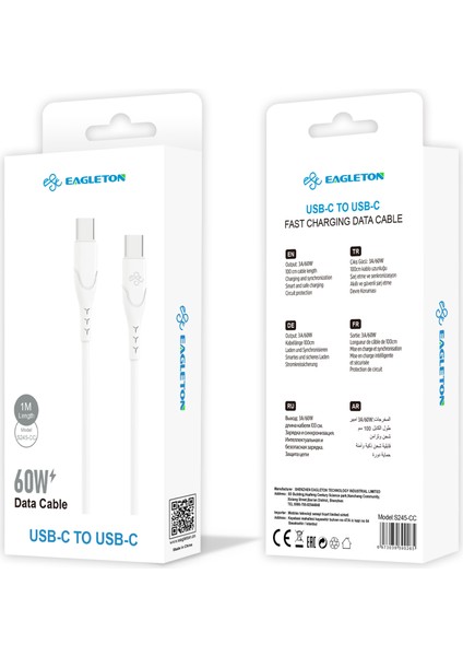 60W Usb-C To Usb-C Pvc Kablo