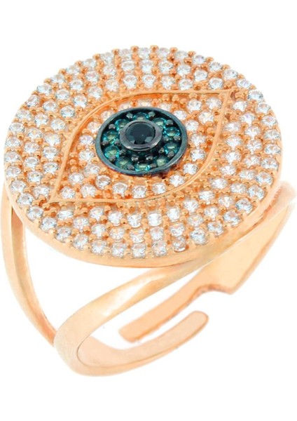 925 Ayar Gümüş Göz Motifli Yuvarlak Yüzük fiyatları