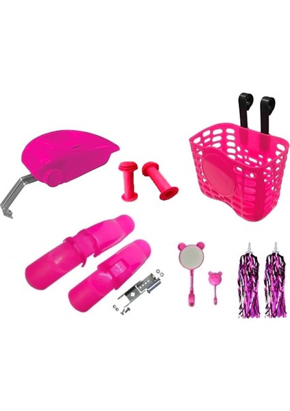 Bisiklet Pembe Dekorasyon Set Queen 6 Parça Kombin