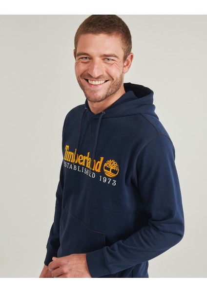 Establıshed 1973 Embroidered Logo Loopba Erkek Lacivert Sweatshirt TB0A5MX84331 fırsatları