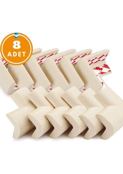 8 Adet Köşe Koruyucu Yastık Saf Kauçuk Masa Sehpa Kenar Köşe Koruyucu Çocuk Bebek Emniyet Koruma