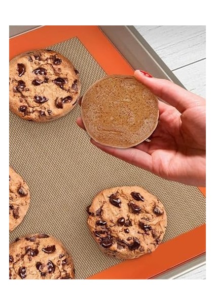 Silikon Pişirme Matı, Turuncu Kenarlı, Yapışmaz Fırın Tepsisi Altlığı fiyatları