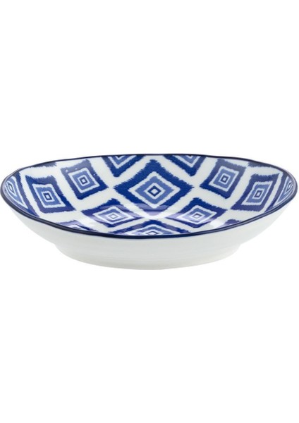 Rêve Bleu Carre Oval Tabak - Mavi - 19,5x16,5 Cm fiyatları