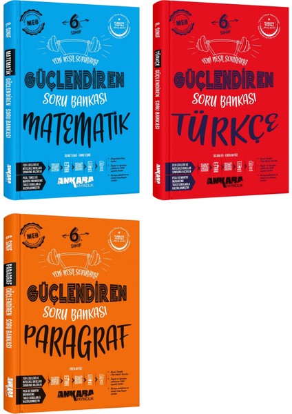 Ankara 2025 6. Sınıf Matematik + Türkçe + Paragraf Güçlendiren Soru Bankası Seti 3 Kitap Güncel Müfredat