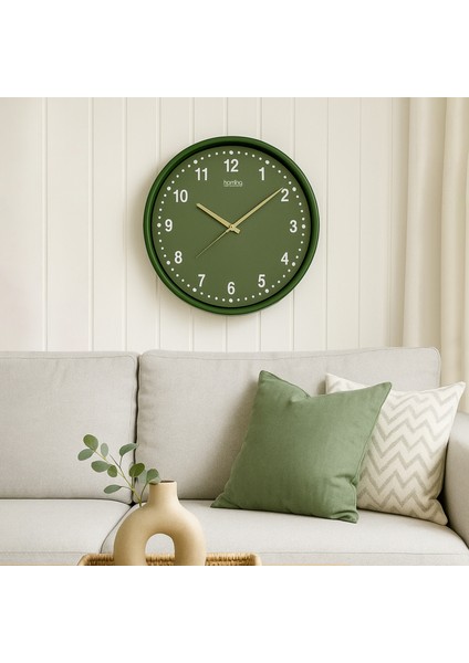 Retro Yeşil Duvar Saati 36 cm 242130