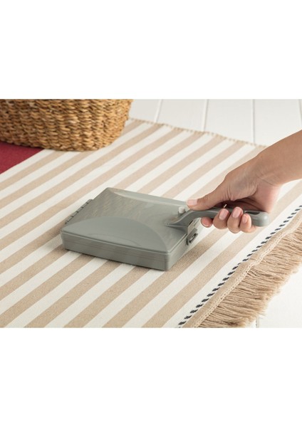 Graque Beyaz Gri Dayanıklı Plastik Kompakt Gırgır – Halı ve Zemin Temizliği, 19x16,3x4,1 cm