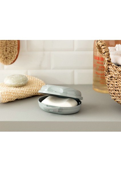 Graque Beyaz Gri Plastik Sabunluk – Dayanıklı ve Şık Tasarım, Kolay Temizlenebilir Yüzey