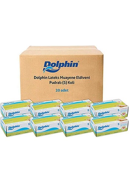 Beyaz Lateks Eldiven Pudralı S Beden 20 Paket x 100 Adet Muayene Eldiveni