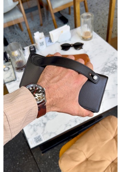 Montana Unisex Siyah Hakiki Deri Mıkntıslı Telefon Cüzdanı - Isim'e Özel Baskı modelleri