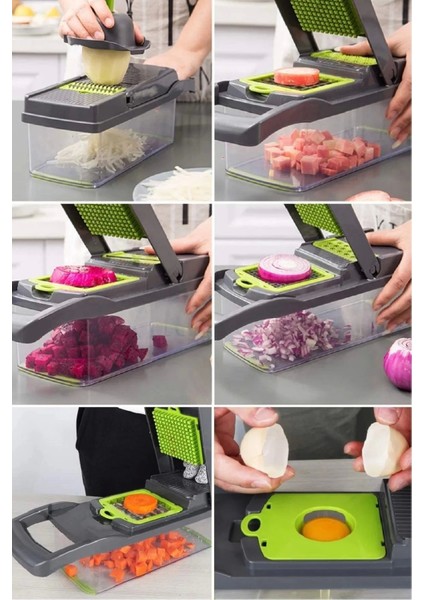 Çok Amaçlı Rende Lüx Küp Rende 13 Parça Hazneli Sebze Doğrayıcı Dicer Dilimleyici Kesici Fonksiyonlu modelleri