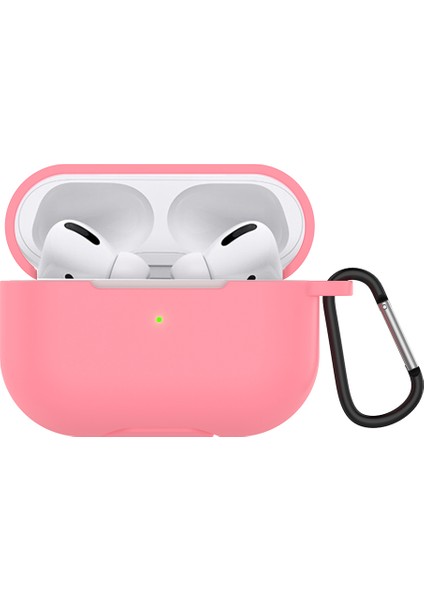 Airpods Pro-Pembe Için Düz Renk Kablosuz Kulaklık Silikon Koruyucu Kılıf Kapak (Yurt Dışından)