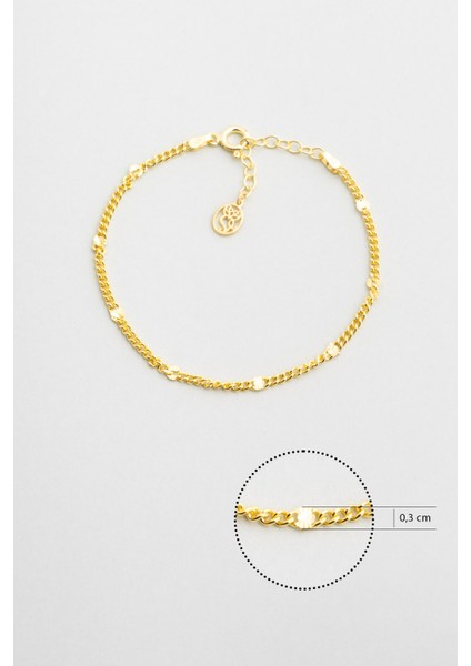 Italyan Minimal 18 Ayar Sarı Altın Kaplama 19 cm Gümüş Zincir Bileklik modelleri
