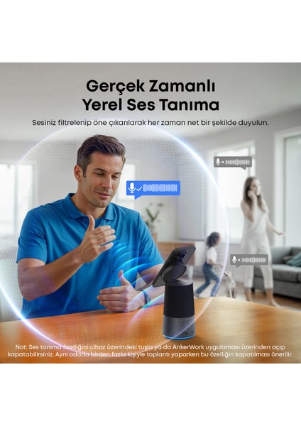 work S600 Konferans Cihazı Ayarlanabilir Manyetik Telefon Standı - Qi2 15W Kablosuz Şarj - Aı Gürültü Önleme - A3319 fırsatları