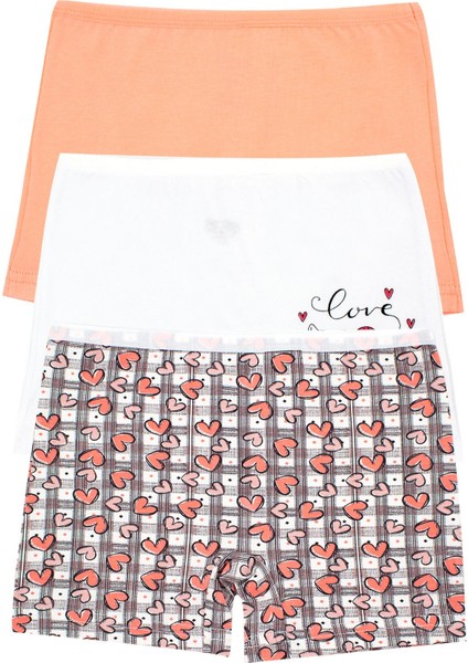 Kız Çocuk Boxer 3'lü Baskılı (%96 Pamuk - %4 Elastan)