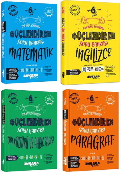 Ankara 2025 6. Sınıf Matematik + Ingilizce + Din Kültürü + Paragraf Güçlendiren Soru Seti 4 Kitap Güncel Müfredat