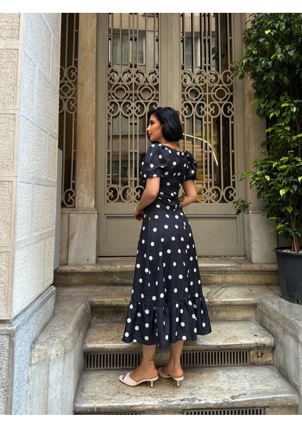 Puantiye Detaylı Karpuz Kol Elbise fırsatları