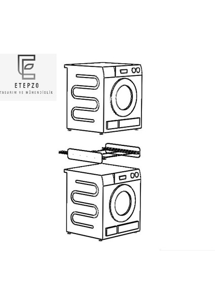 Birlmatik Metal&Kemersiz Çamaşır Kurutma Makinesi ve Çamaşır Yıkama Makinesi Üst-Üste Birleştirme Aparatı(Beyaz)
