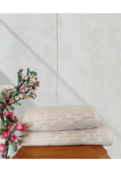 %100 Pamuklu Kilim Banyo Takımı 1 Adet 50X90 cm ve 1 Adet 90X150 cm Boy Havlusu