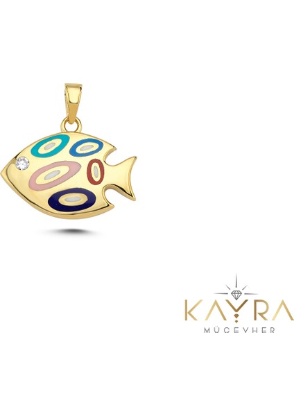 Mineli Balık Altın Kolye Ucu AH54