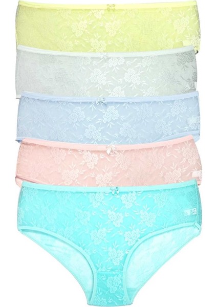 5 Adet Kadın Komple Tül Dantel Bato Külot