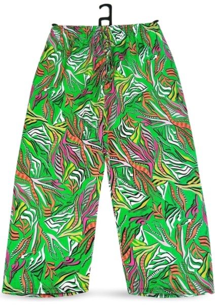 Ithal Viskon Geniş Paça Şık Etnik Otantik Desenli Pantolon - - Desen5