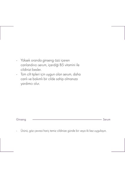 Ginseng Serum Cilt Yenileyici ve Tazeleyici 30 ml modelleri