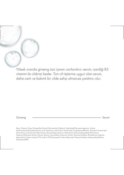 Ginseng Serum Cilt Yenileyici ve Tazeleyici 30 ml fırsatları