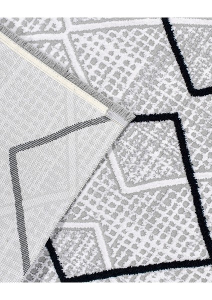 Lilith Gri Geometrik Etnik Modern Desenli Akrilik Hav Vermeyen Leke Tutmayan Kolay Temizlenen Yumuşak Makine Salon Yolluk Mutfak Halı fiyatları