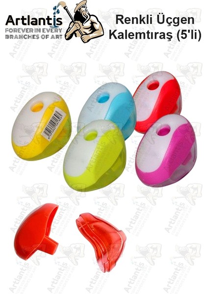 Kalemtraş 5 Adet Hazneli Standart Kalem Açacağı Plastik Kalemtıraş Fixpoint P-0025 Kalem Traş