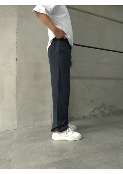 Erkek Pamuklu Kumaş Lacivert Baggy Pantolon indirimleri