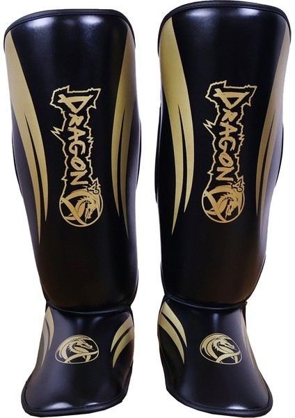 40716-P Kaval Ayak Koruyucu Siyah Gold Kick Boks Kaval Koruyucu