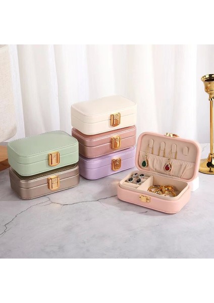 Deri Midi Seyahat Takı Bijuteri Mücevher Kutusu Organizer Düzenleyici 12CM Lila Ithal Ürün fırsatları