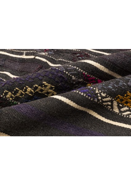 Teselya Bej Çizgili Yün Modern Desenli Yün Hav Toz Vermez Leke Tutmayan Salon Yolluk Mutfak El Dokuma Halı