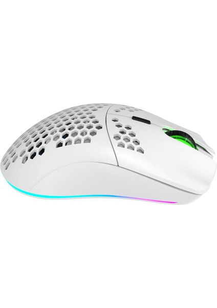 Kablosuz Petek Tasarım Şarjlı Gaming Mouse – Rgb Aydınlatmalı 3200 Dpı Ultra Hafif Beyaz fırsatları