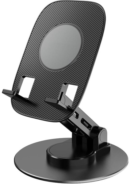 Profesyonel Telefon Tutucu A+ Kalite 360 Derece Ayalarlanabilir Ultra Ince Gerçek Tok Alüminyum Gövde Telefon Tutucu Masaüstü Telefon Stand F17S Siyah (Siyah)