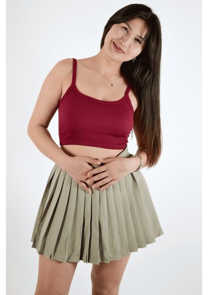 Ip Askılı Fitilli Crop Atlet