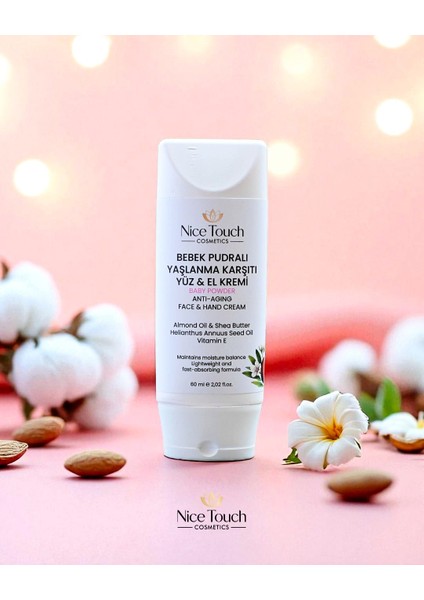 Nice Touch Bebek Pudralı C Vitamini Yüz ve El Kremi 60 ml Tüm Cilt Tiplerine Uygun Yaşlanma Karşıtı