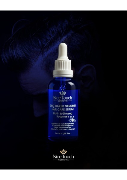 NİCE TOUCH KOZMETİK Saç Bakım Serumu, Biotin ve Bitkisel Özlü, Yoğun ve Besleyici Bakım, 50 ml