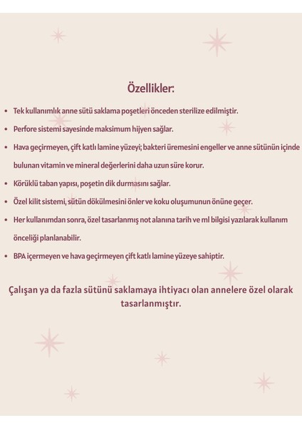 Anne Sütü Saklama Poşeti 200 ml 20LI (3 Kutu) fırsatları
