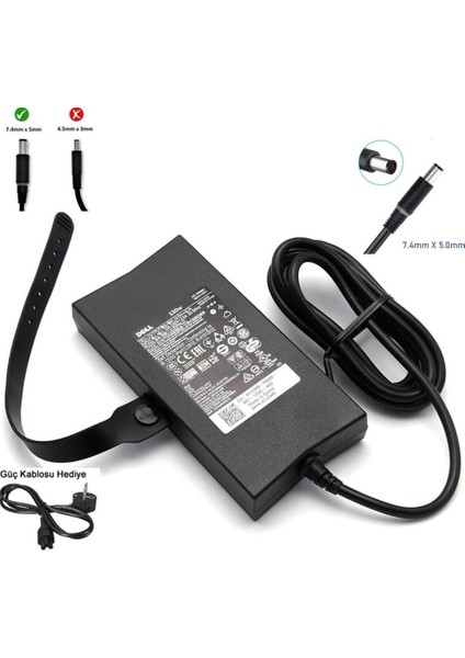 Dell 130W, 19.5V 6.7A LA130PM190, 0gywcg, Adaptör Dell Şarj Cihazı